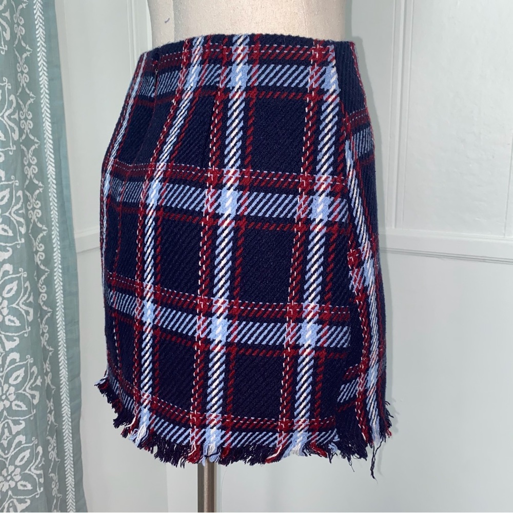 Forever 21 blue plaid skirt small preppy - Picture 2 of 8